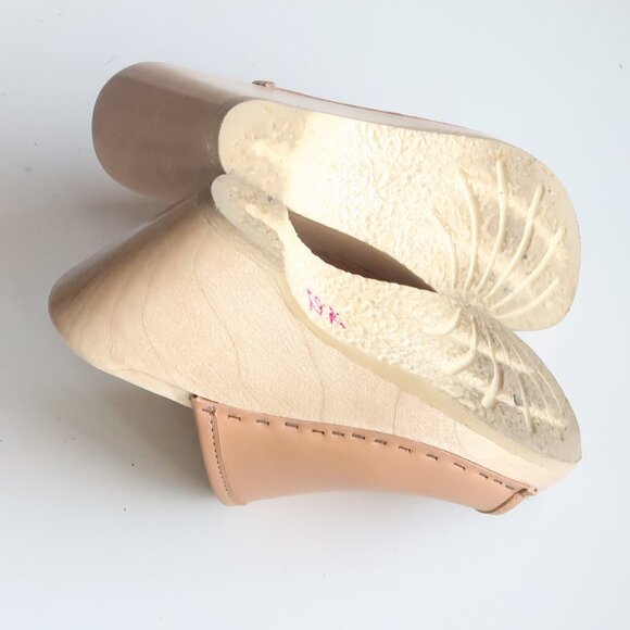 No.6 Store Camel Leather Open Toe Clogs Swedish Minimalist Sandals Clogs Mules 5 - Picture 14 of 16